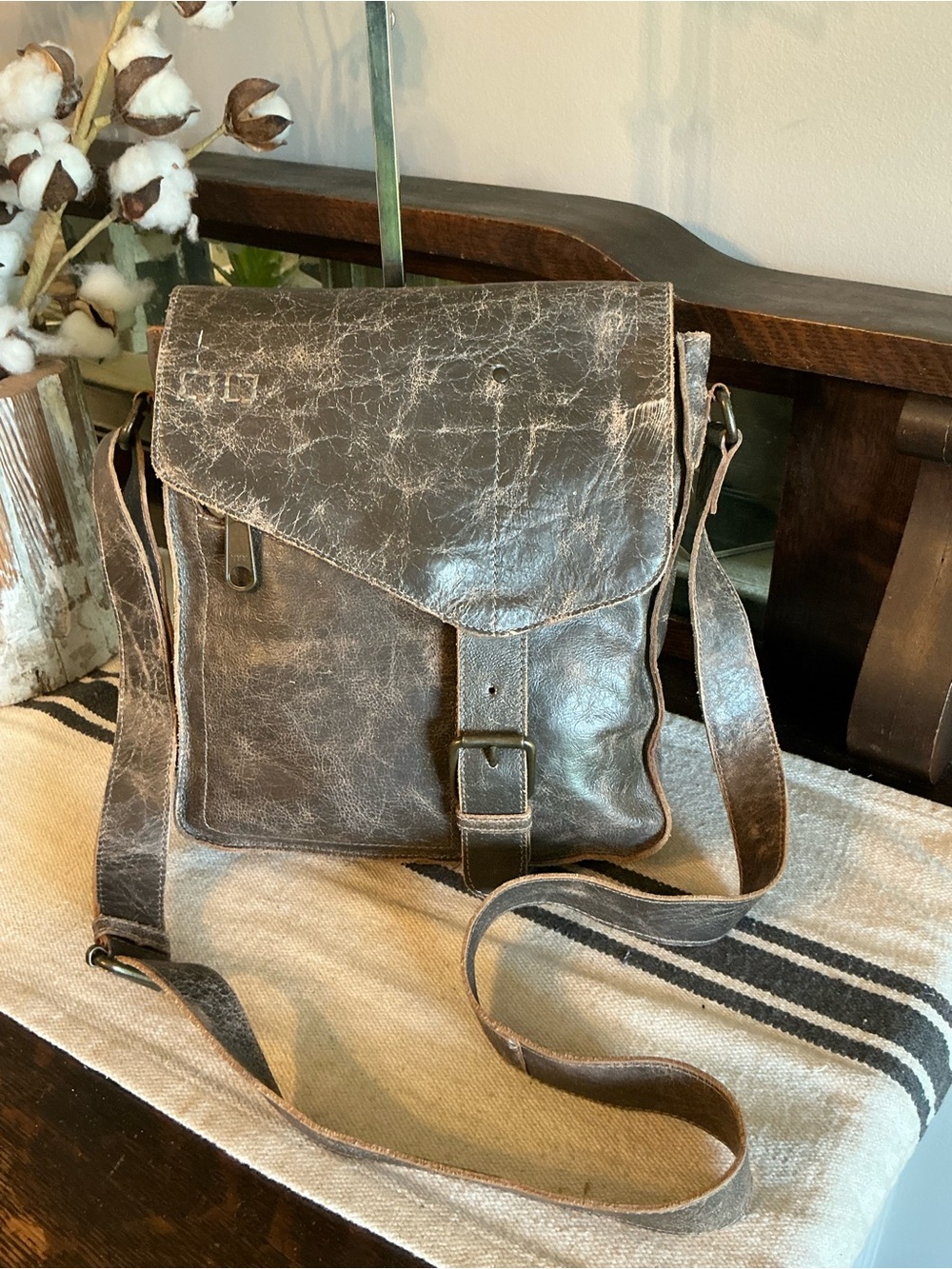 Bed Stu Leather Venice Beach Crossbody Bag Brown Lux Retail $240 - Picture 3 of 11